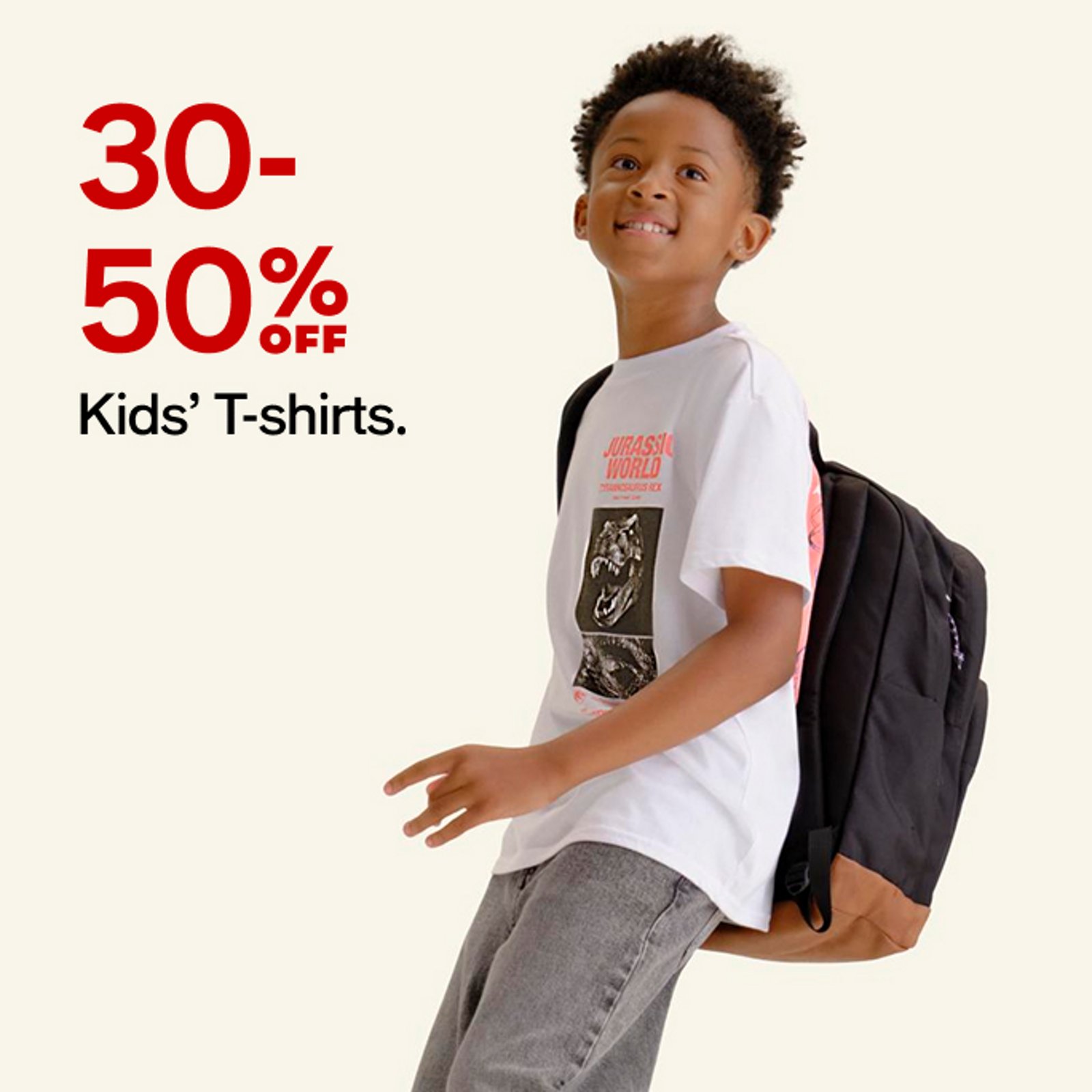 30-50% off kids' T-shirts