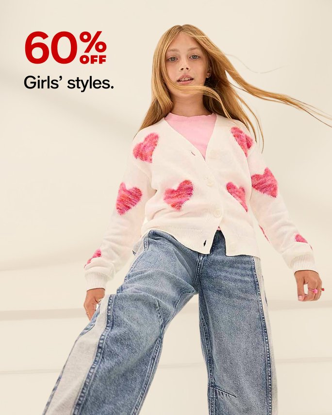 60% off Girls' styles.