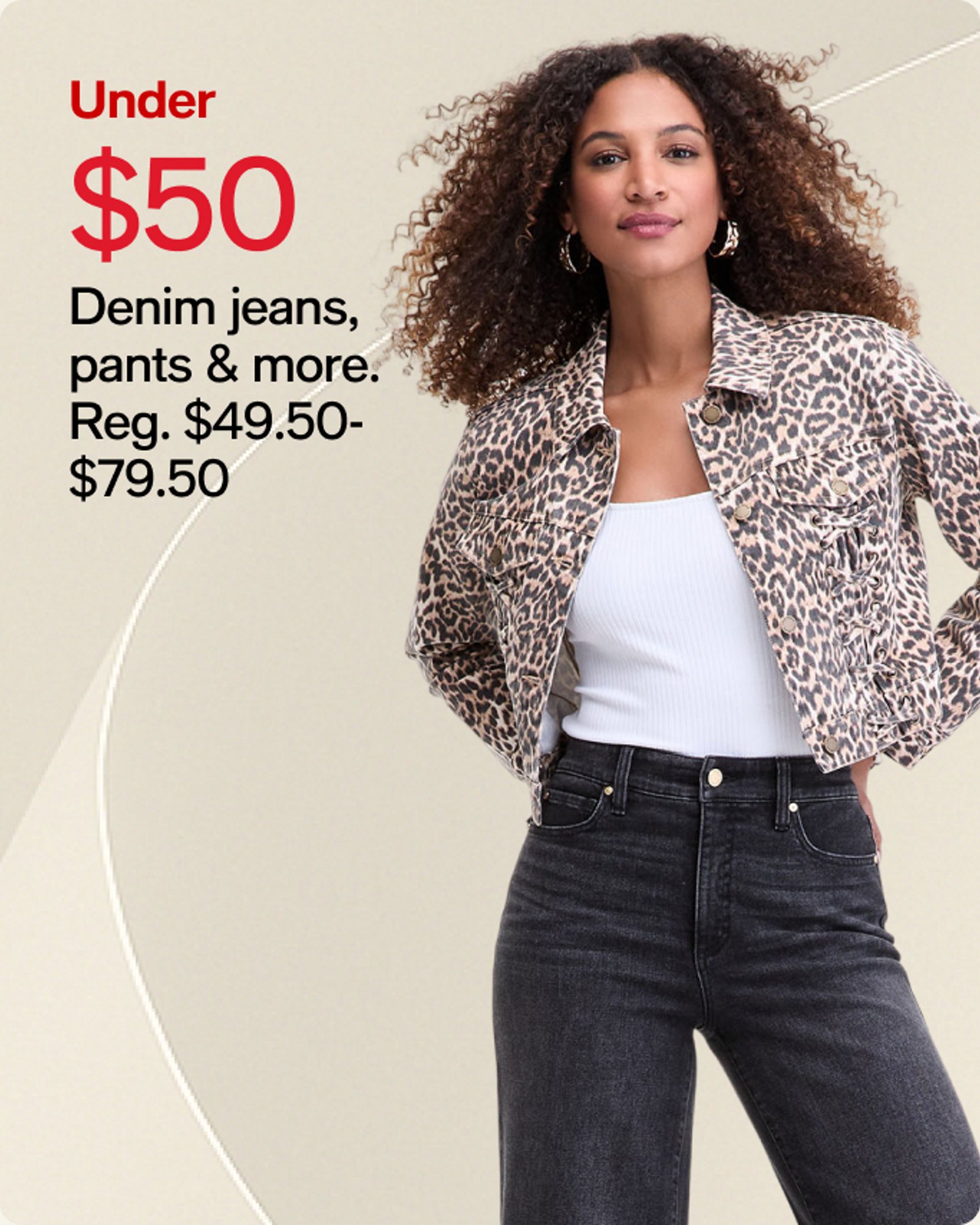 under $50 denim, jeans, pants & more