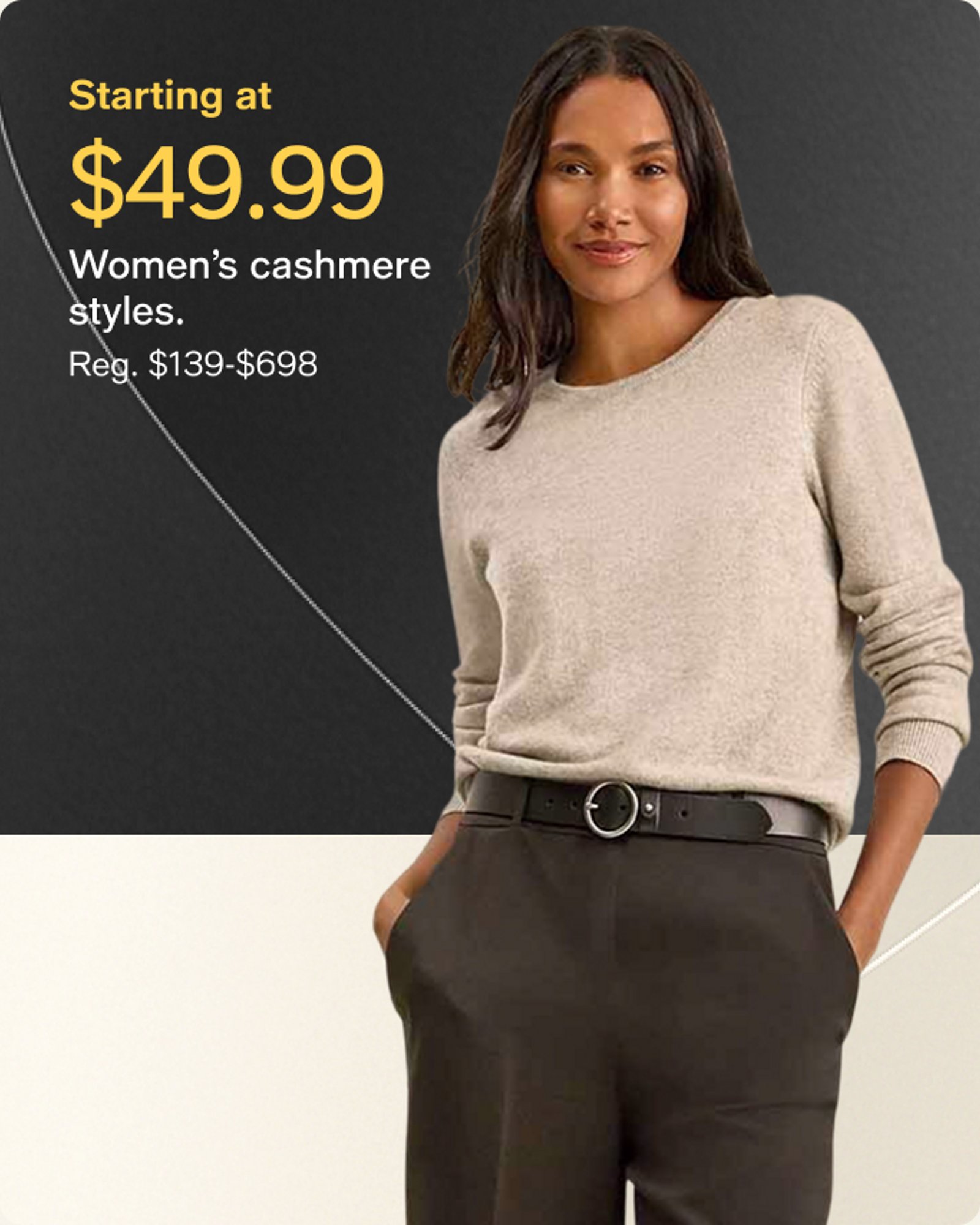 starting at $49.99 womens cashmere