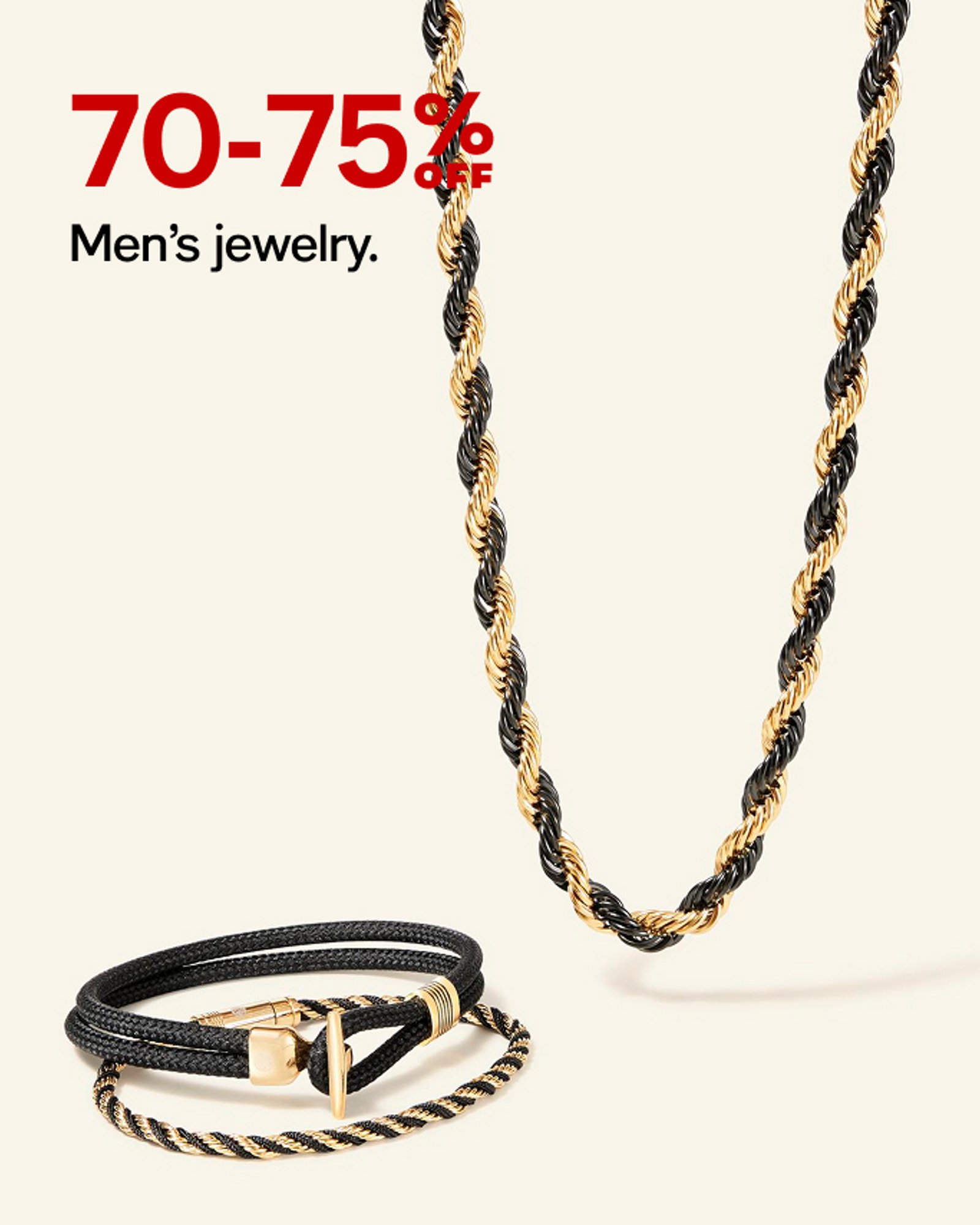 70-75% Off Men's jewelry