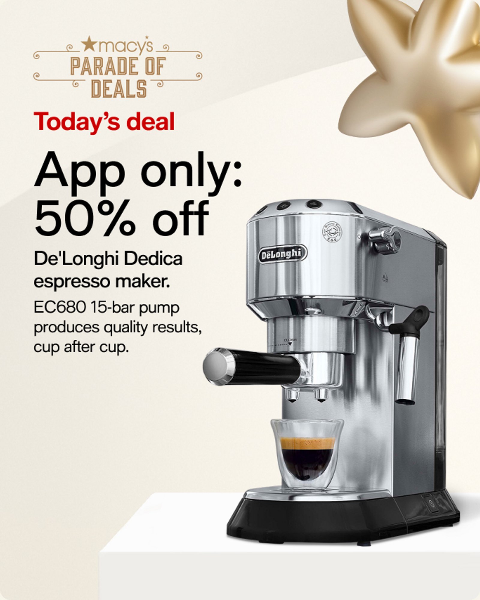 App offer: $129.99 ($130 off) Delonghi Maestro Espresso Machine